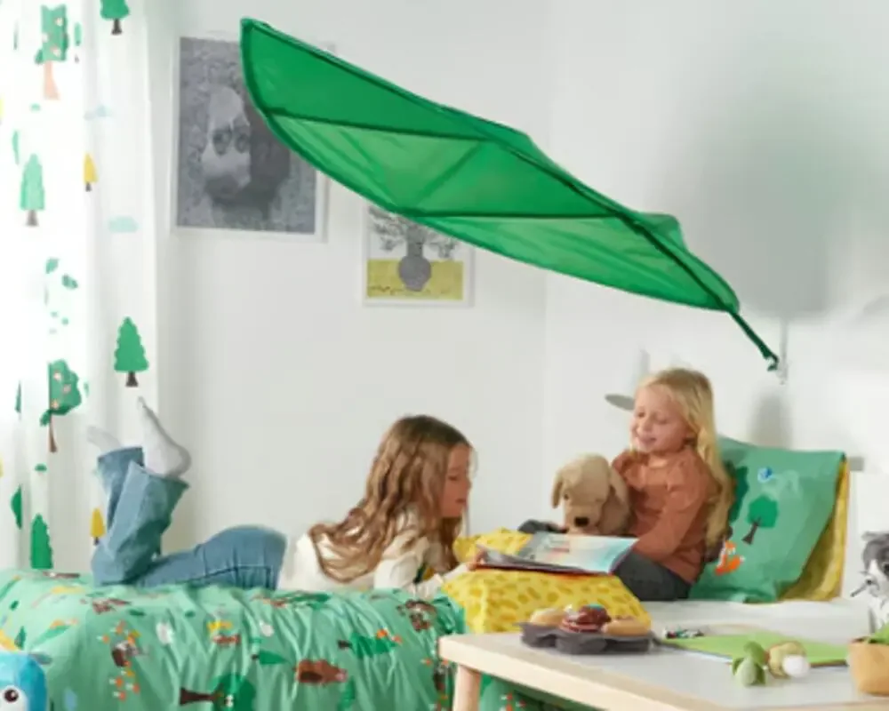 LÖVA Bed Canopy Leaf Green Tent Tent Decor Nursery BEdroom OFfice